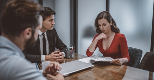 couple going through divorce mediation