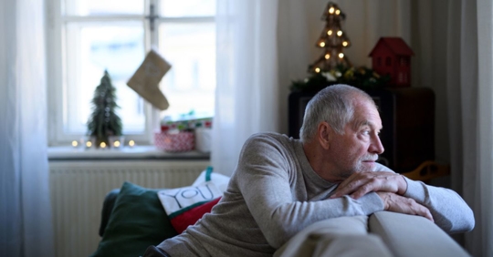 sad man at Christmas