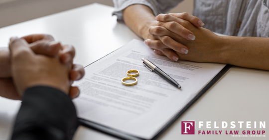 couple reviewing separation paperwork