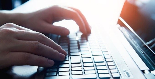 A person using a laptop