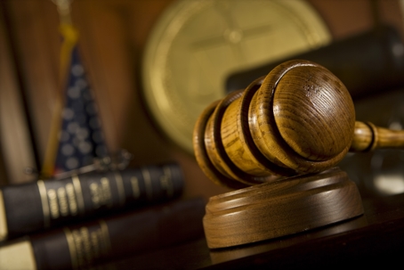 gavel in court room