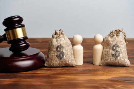 Gavel with money